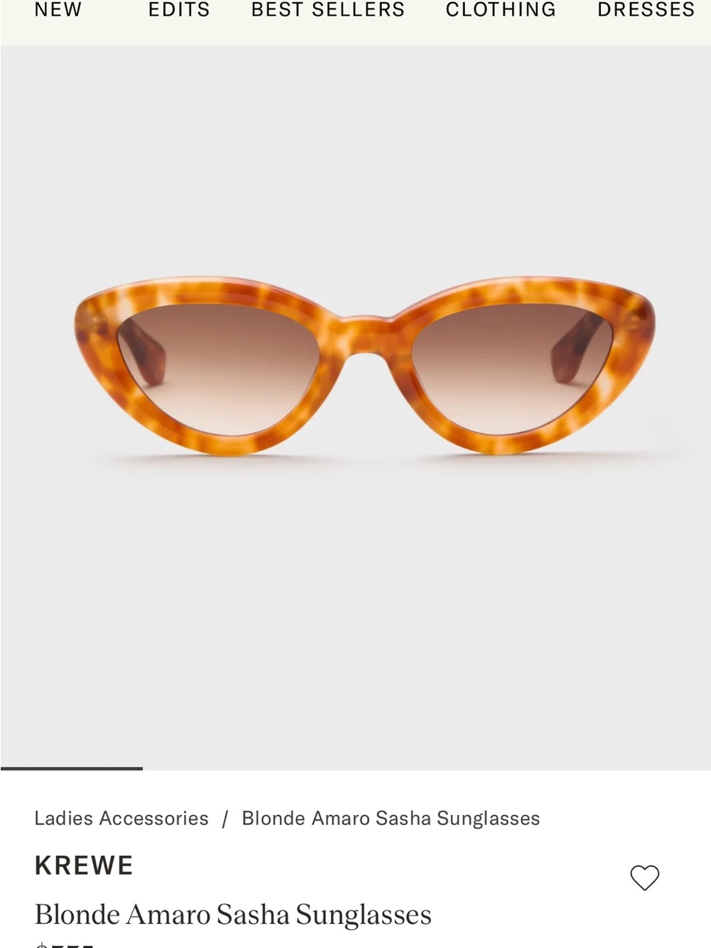 KREWE Tortoise Cat-Eye Sunglasses in Amber Tortoiseshell